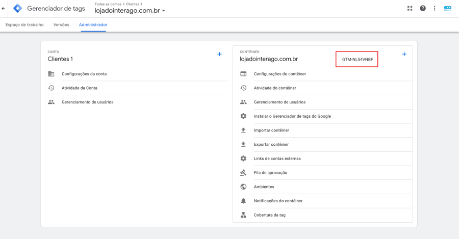 Imagem codigoContainerInterago